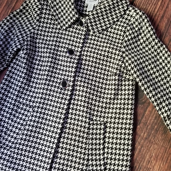Carmen Marc Valvo Houndstooth Coat - Picture 16 of 16